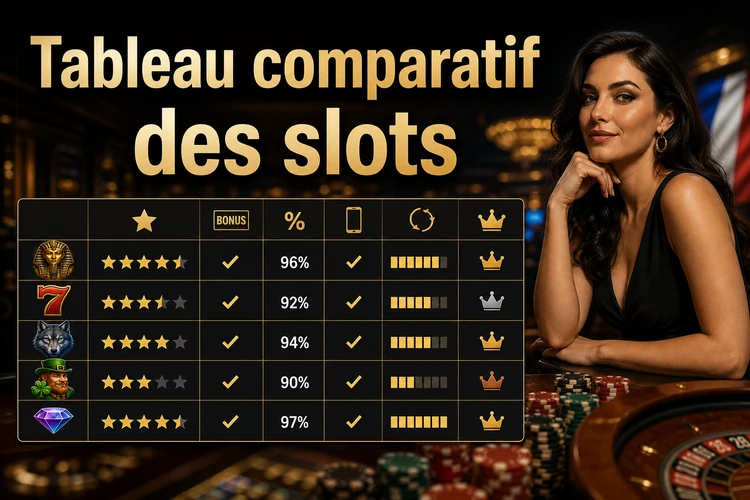 Tableau comparatif des types de slots sélectionnés